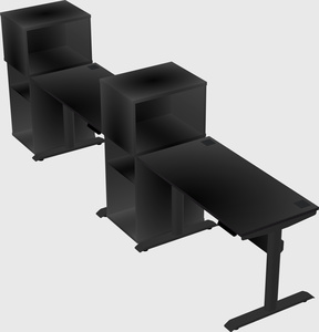 Dual motor electric desk w/cabinet