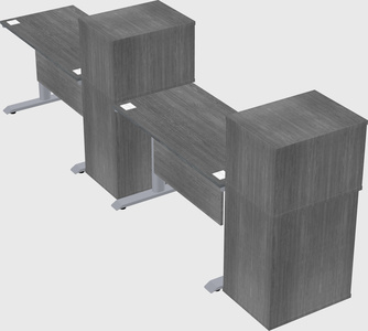 Dual motor electric desk w/cabinet
