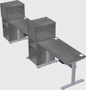 Dual motor electric desk w/cabinet