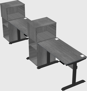 Dual motor electric desk w/cabinet