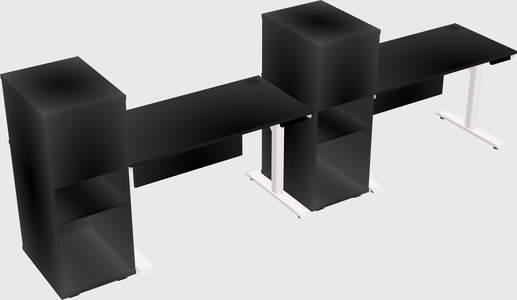 Dual Motor Electric Desk W/cabinet