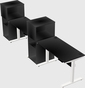 Dual motor electric desk w/cabinet