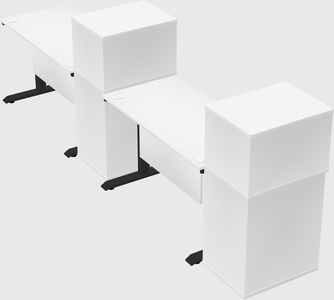 Dual motor electric desk w/cabinet
