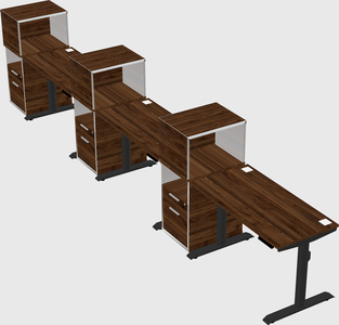 Dual motor electric desk w/cabinet