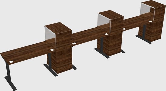 Dual motor electric desk w/cabinet