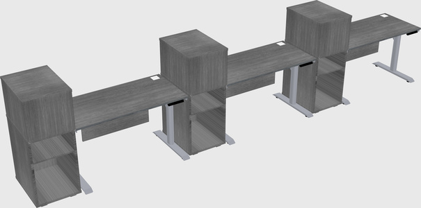 Dual motor electric desk w/cabinet