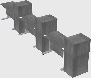 Dual motor electric desk w/cabinet