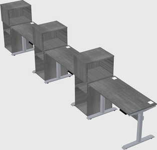Dual motor electric desk w/cabinet