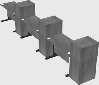 Dual motor electric desk w/cabinet