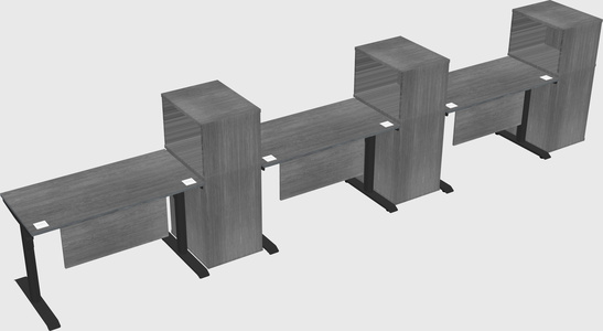 Dual motor electric desk w/cabinet