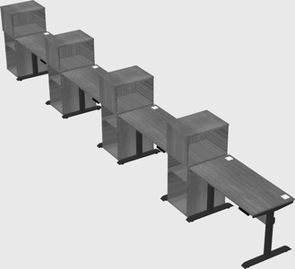 Dual motor electric desk w/cabinet