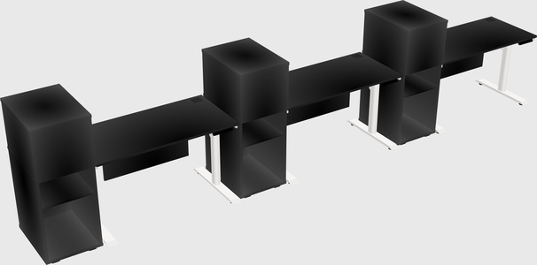 Dual Motor Electric Desk W/cabinet