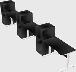 Dual motor electric desk w/cabinet