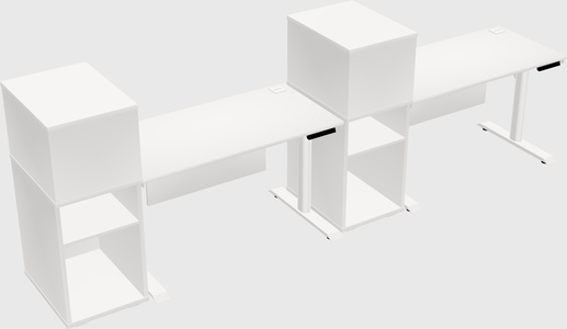 Dual Motor Electric Desk W/cabinet