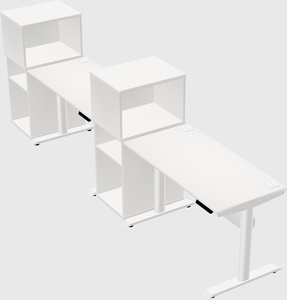 Dual motor electric desk w/cabinet