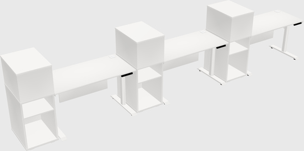 Dual Motor Electric Desk W/cabinet