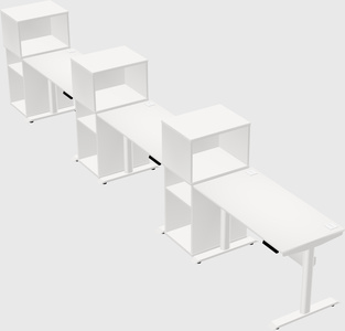 Dual motor electric desk w/cabinet