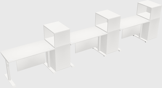 Dual motor electric desk w/cabinet