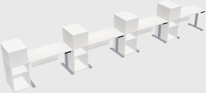 Dual motor electric desk w/cabinet