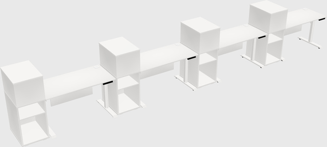 Dual Motor Electric Desk W/cabinet
