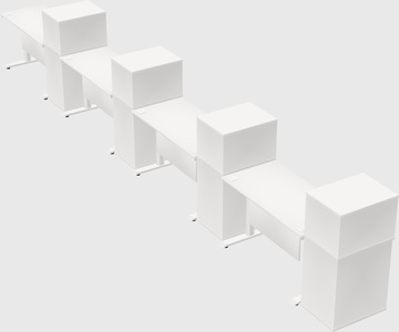 Dual motor electric desk w/cabinet