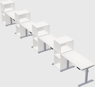 Dual motor electric desk w/cabinet