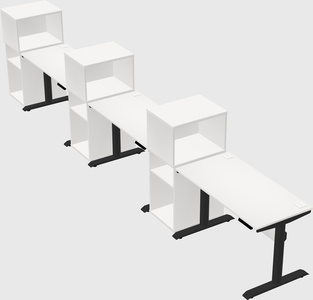 Dual motor electric desk w/cabinet