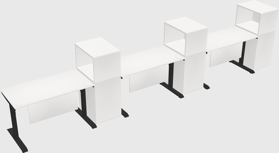 Dual motor electric desk w/cabinet