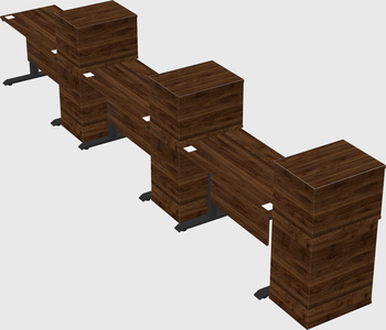 Dual motor electric desk w/cabinet