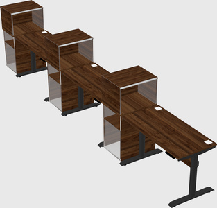Dual motor electric desk w/cabinet