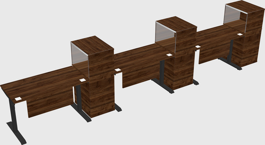 Dual motor electric desk w/cabinet