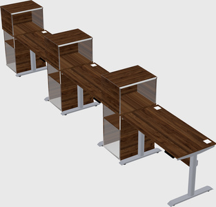 Dual motor electric desk w/cabinet