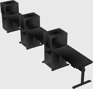 Dual motor electric desk w/cabinet