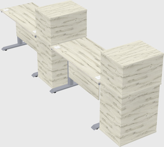 Dual motor electric desk w/cabinet