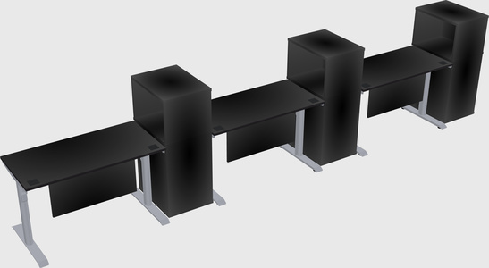 Dual motor electric desk w/cabinet