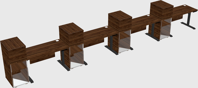 Dual motor electric desk w/cabinet