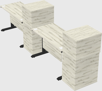 Dual motor electric desk w/cabinet