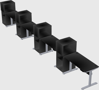 Dual motor electric desk w/cabinet
