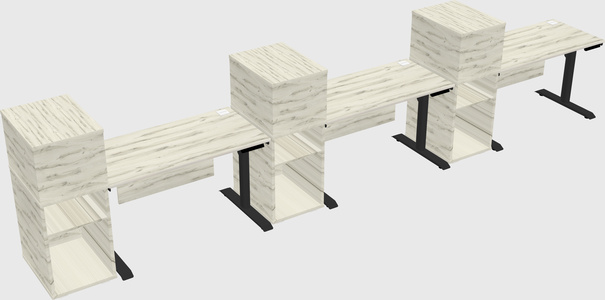 Dual motor electric desk w/cabinet