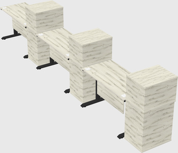 Dual motor electric desk w/cabinet