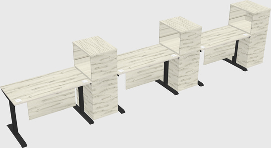 Dual motor electric desk w/cabinet