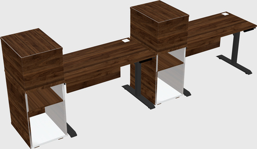 Dual motor electric desk w/cabinet