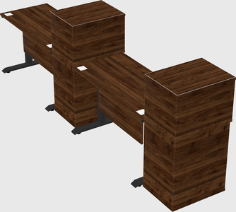 Dual motor electric desk w/cabinet