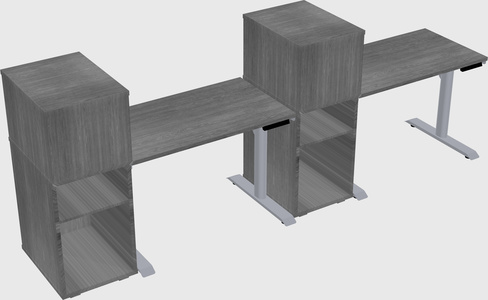 Dual motor electric desk w/cabinet