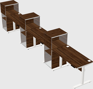 Dual motor electric desk w/cabinet