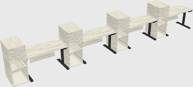 Dual motor electric desk w/cabinet