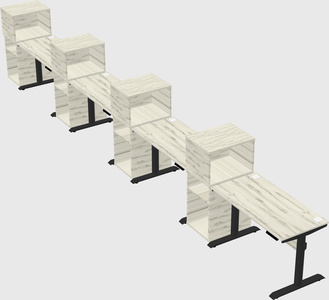 Dual motor electric desk w/cabinet