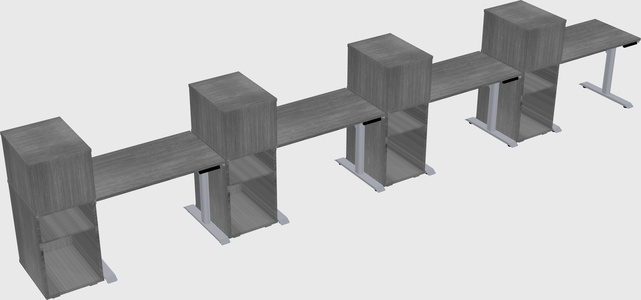 Dual motor electric desk w/cabinet