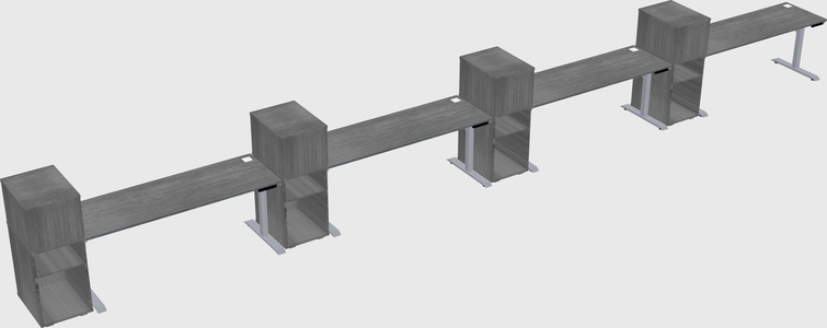 Dual motor electric desk w/cabinet