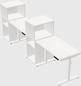 Dual motor electric desk w/cabinet